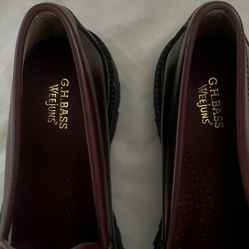 G.H. Bass WEEJUNS WOMENS WINE LEATHER Slip-On Loafers SHOES 7.5 $185 - Picture 13 of 15